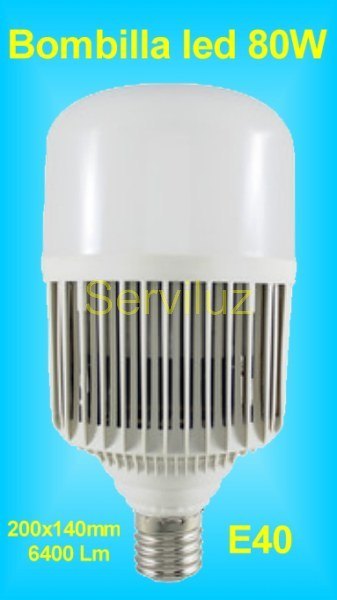 Bombilla Led 80W para Campanas Industriales de Alta Potencia E40 Bombilla Led 80W para Campanas Industriales de Alta Potencia E40
